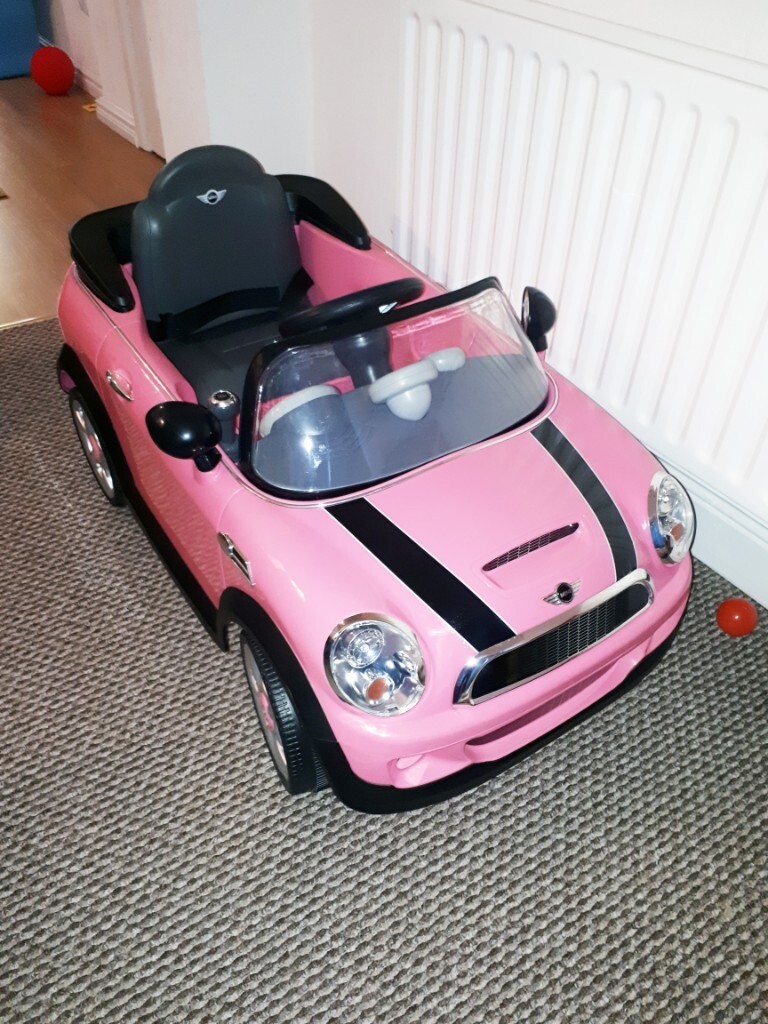 pink mini cooper 6v ride on with remote control